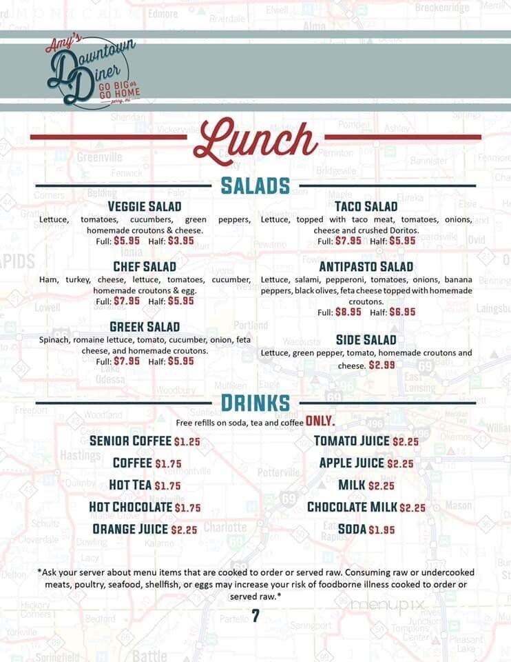 Amy's Downtown Diner - Perry, MI menu_pic