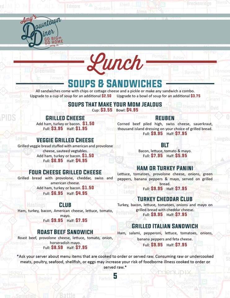 Amy's Downtown Diner - Perry, MI menu_pic