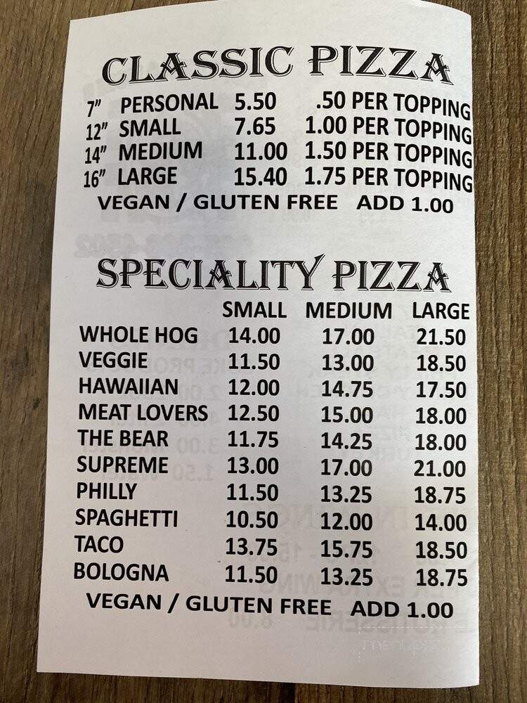 Andy's Pizza & More II - Oak Ridge, TN menu_pic