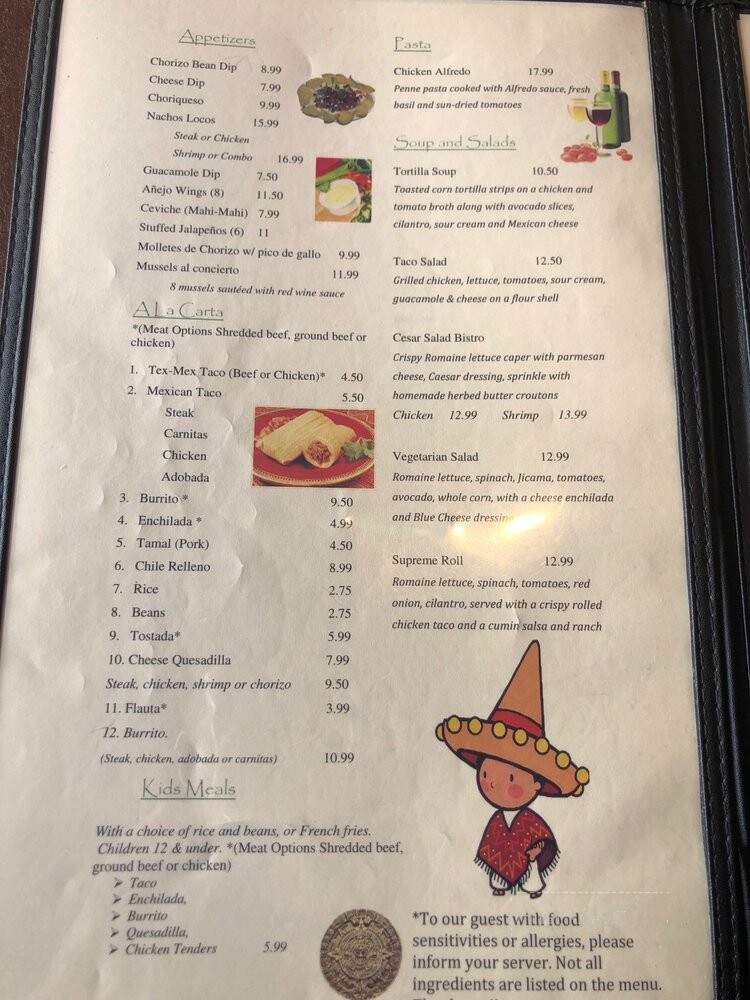 Aejo Bistro Bar - Gunnison, CO menu_pic