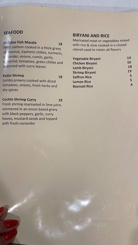 Angaar - New York, NY menu_pic
