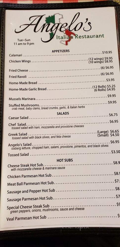 Angelo's Italian Restaurant - Hope, AR menu_pic