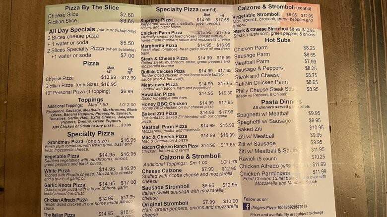Angie's Pizza - New Port Richey, FL menu_pic