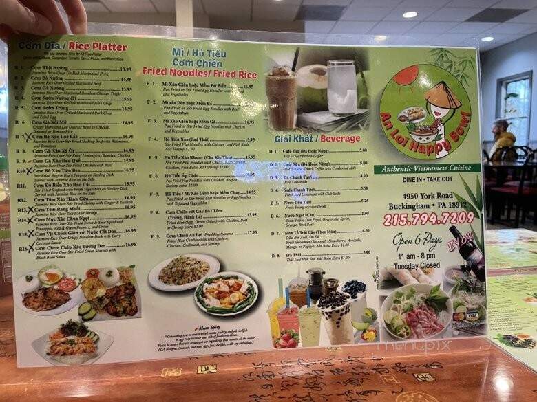 An Loi Happy Bowl - Buckingham Township, PA menu_pic
