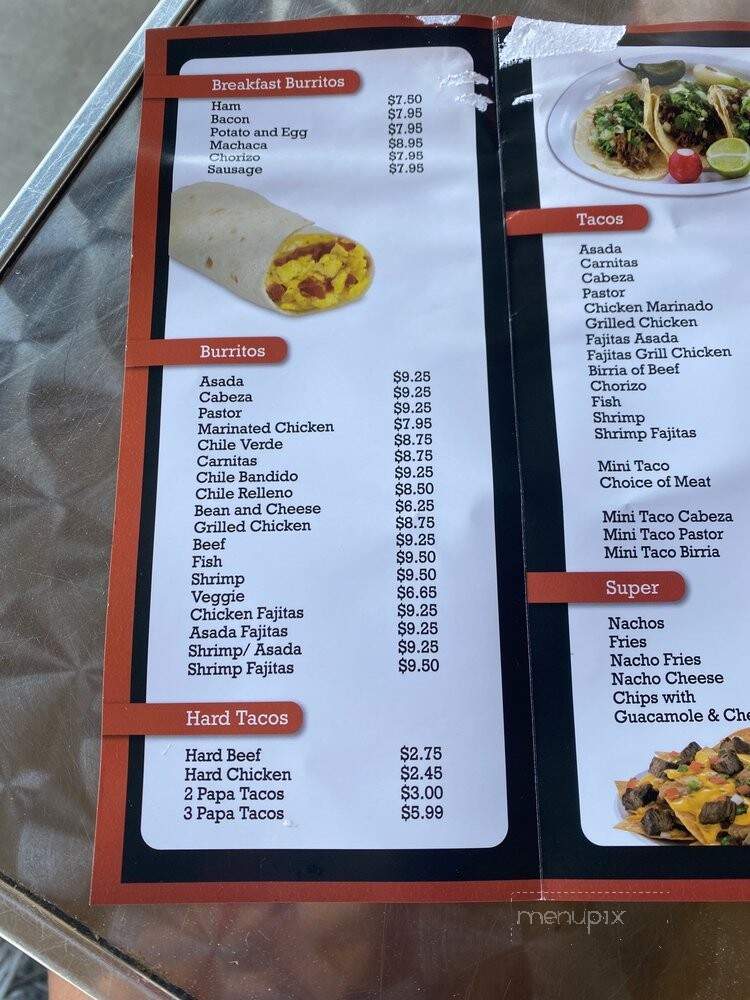 Anna's Taqueria - San Dimas, CA menu_pic