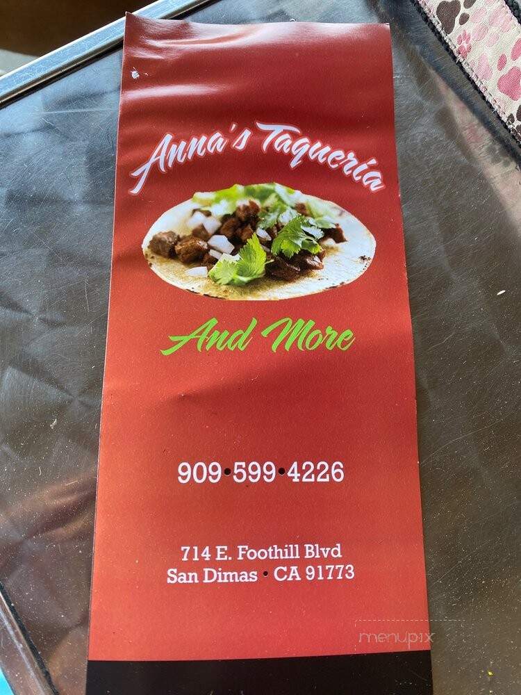Anna's Taqueria - San Dimas, CA menu_pic