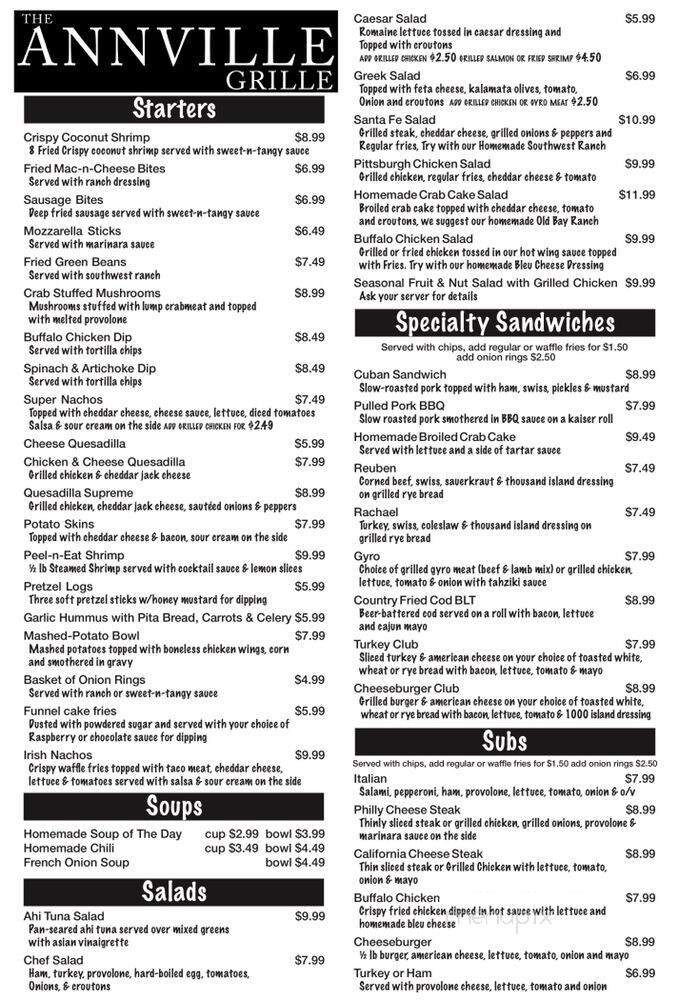 Annville Diner - Annville, PA menu_pic