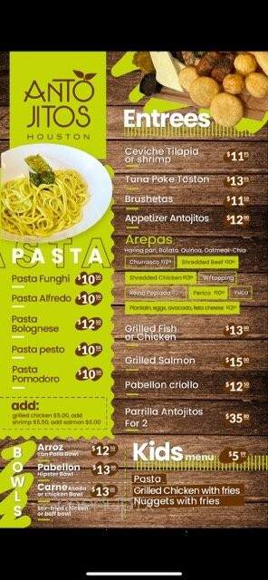 Antojitos Houston - Katy, TX menu_pic