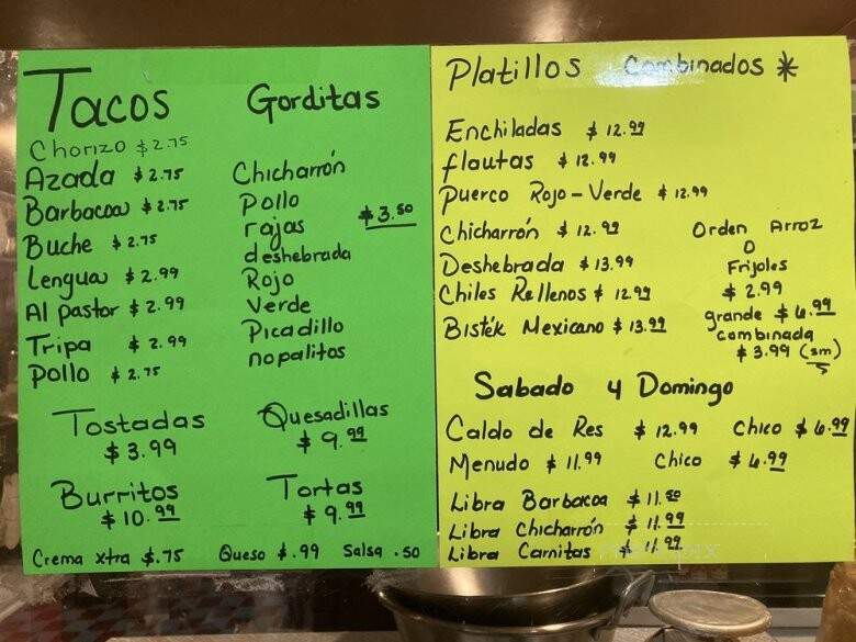 Antojitos El Barbas Buffet - Hutchinson, KS menu_pic