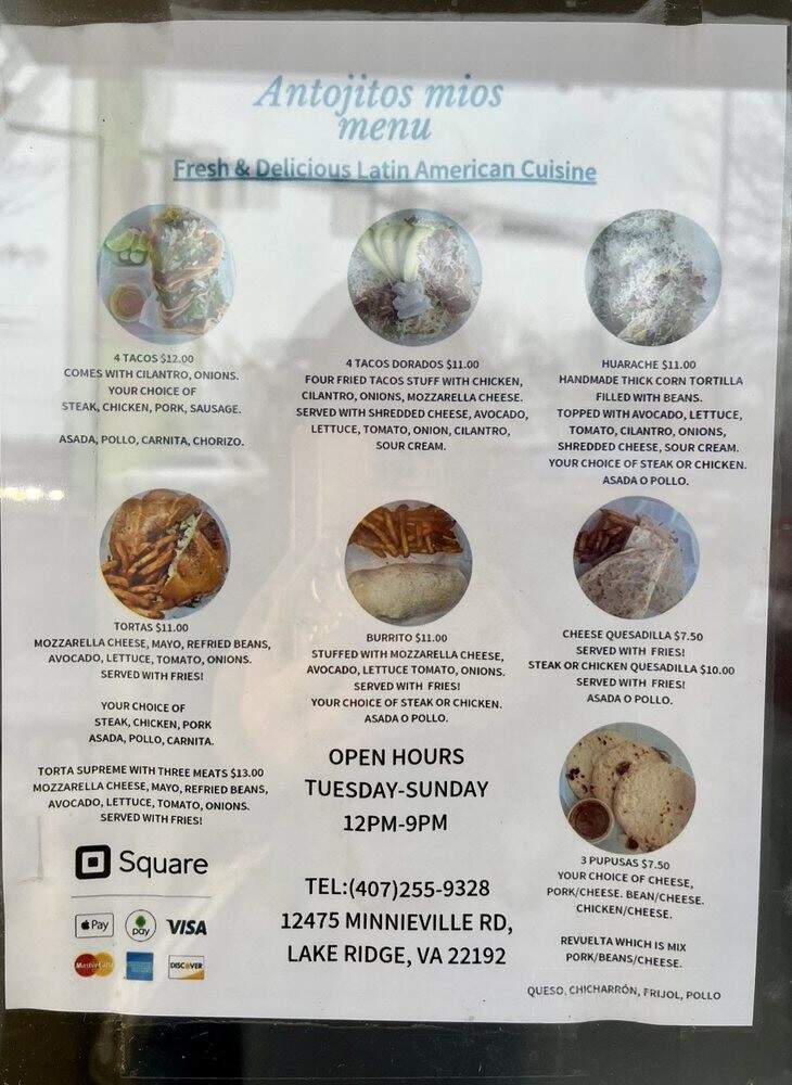 Antojitos Mios - Woodbridge, VA menu_pic