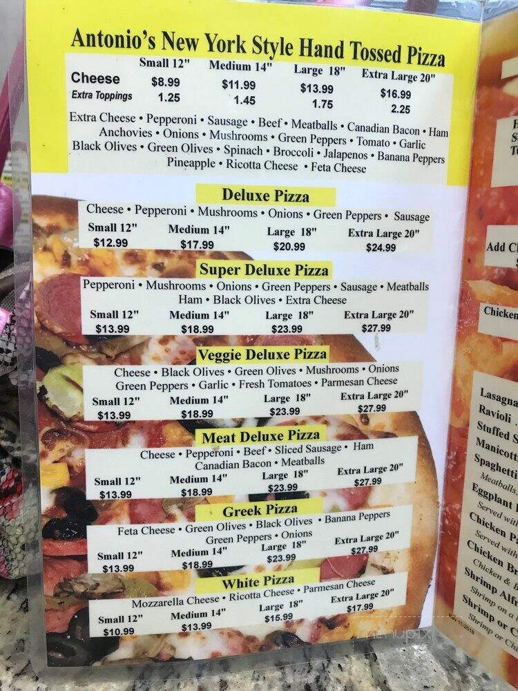 Antonio's Ny Style Pizza - St Augustine, FL menu_pic