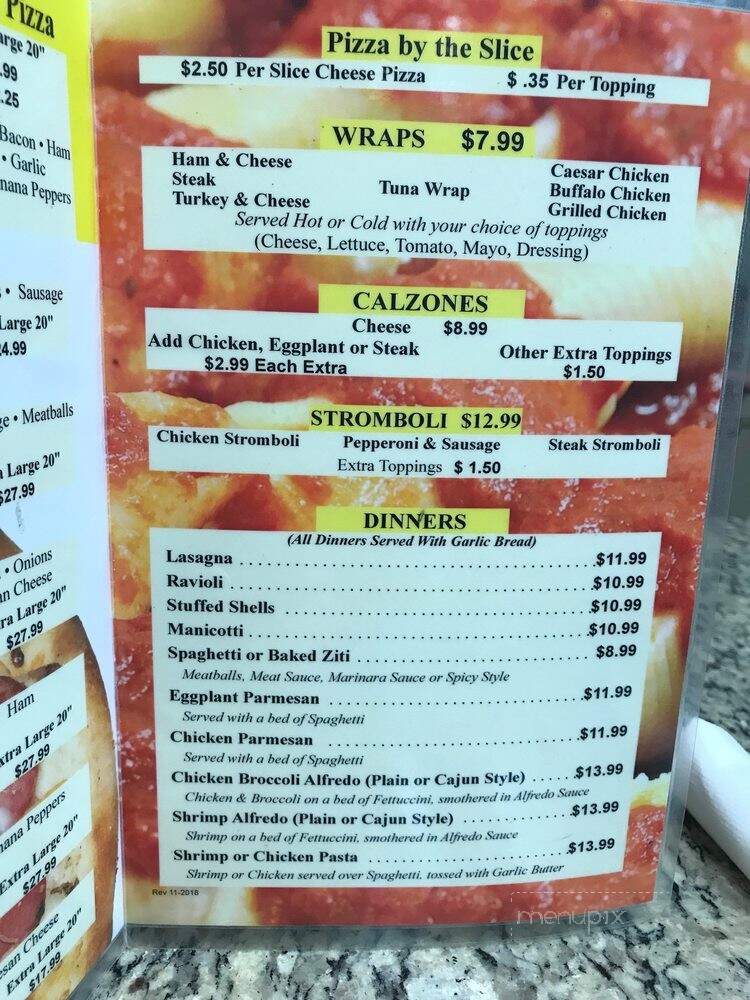 Antonio's Ny Style Pizza - St Augustine, FL menu_pic