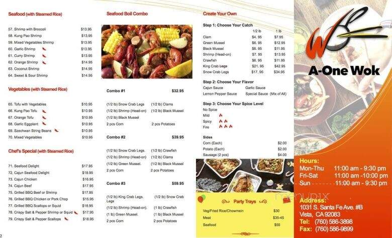 A-One Wok - Vista, CA menu_pic
