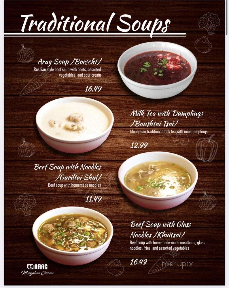 Arag Mongolian Cuisine - Los Angeles, CA menu_pic