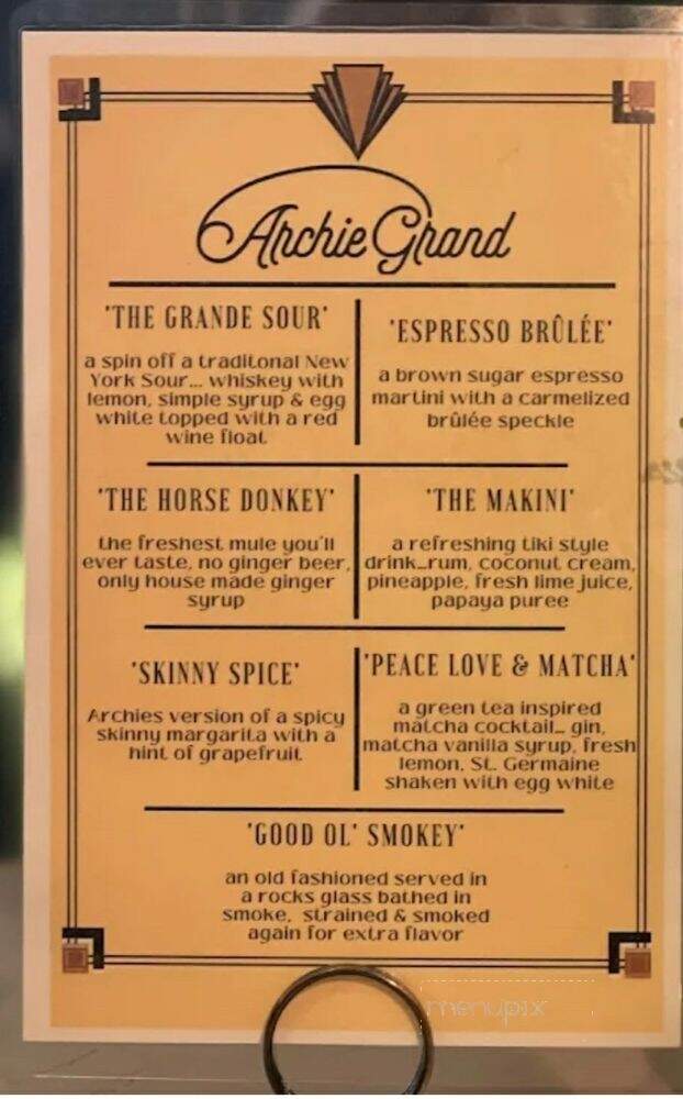 Archie Grand - White Plains, NY menu_pic
