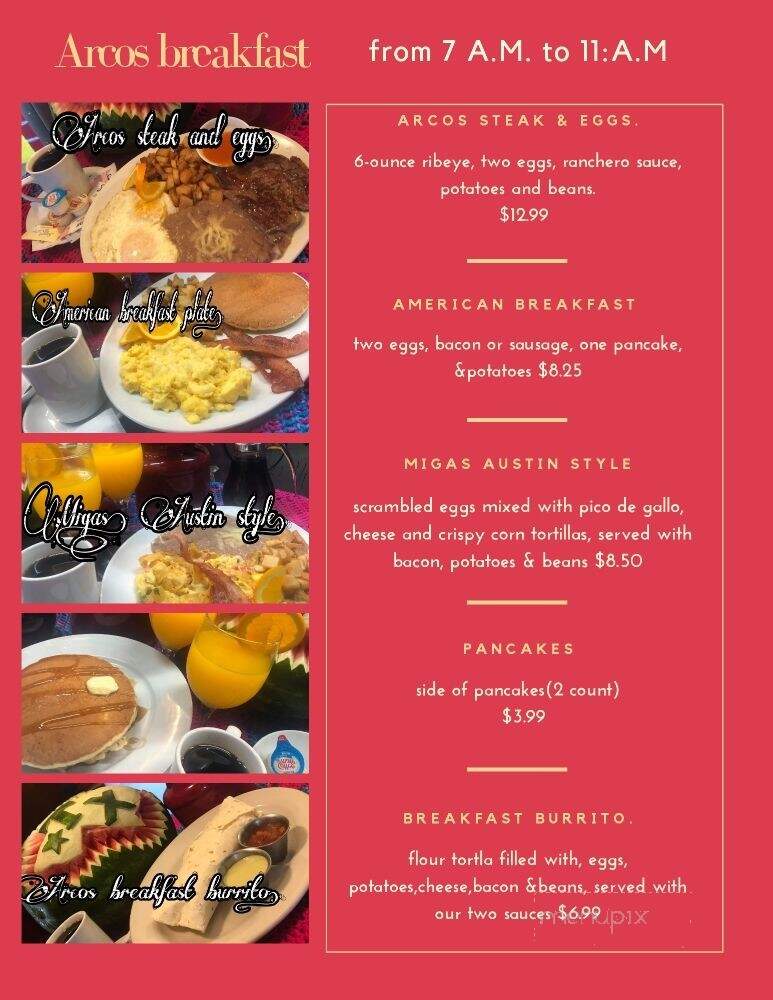 Arcos Mexican Grill - Vernon, TX menu_pic