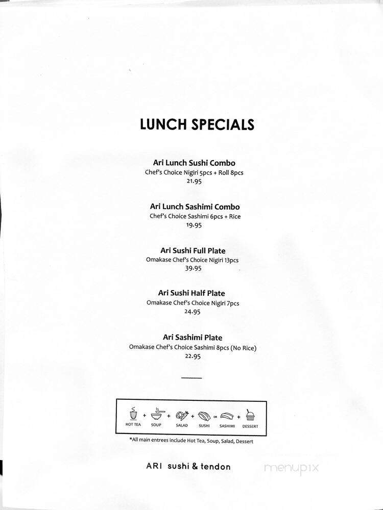 Ari Sushi - Dublin, CA menu_pic