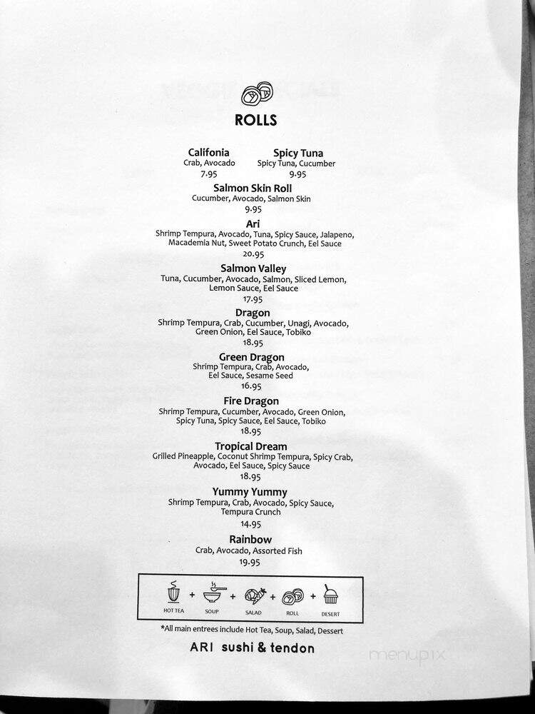 Ari Sushi - Dublin, CA menu_pic