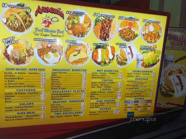 Artemio's Mexican Food - Costa Mesa, CA menu_pic