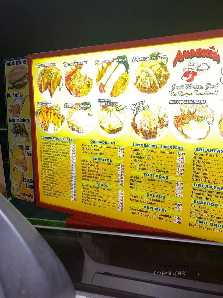 Artemio's Mexican Food - Costa Mesa, CA menu_pic