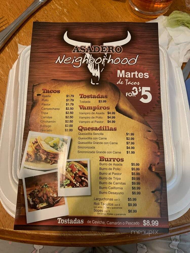 Asadero Neighborhood - Calexico, CA menu_pic