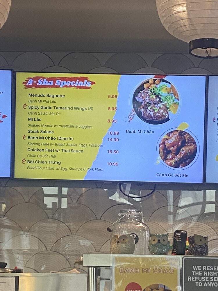 Asha Corner - San Jose, CA menu_pic