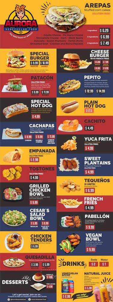 Aurora Venezuelan Food - Austin, TX menu_pic