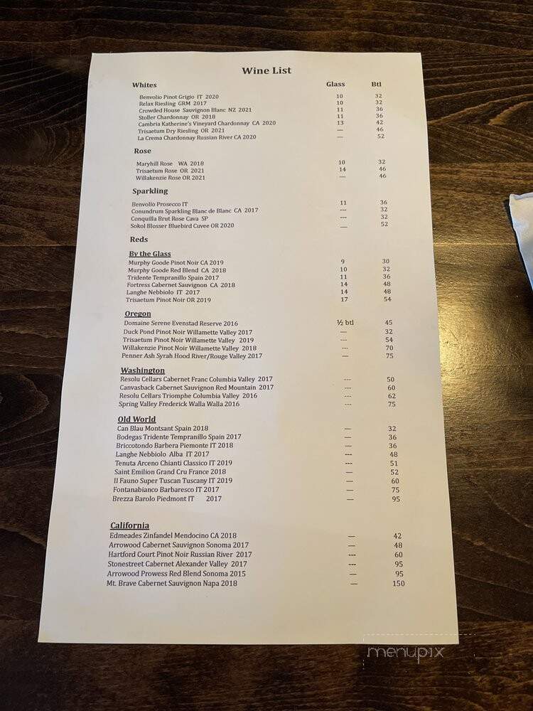 Avanti Restaurant & Bar - West Linn, OR menu_pic