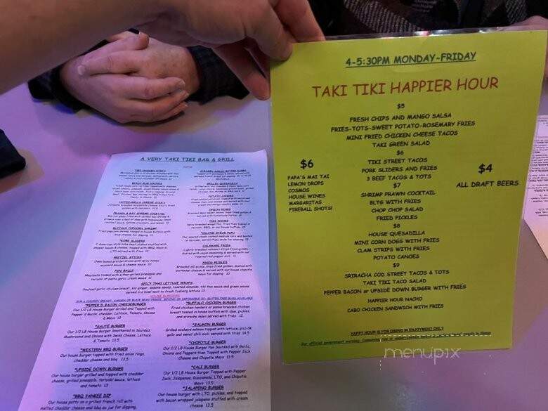 A Very Taki Tiki Bar & Grill - Edmonds, WA menu_pic