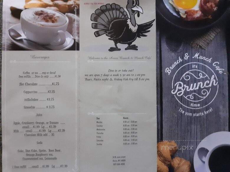 Avoca Brunch & Munch Cafe - Avoca, NY menu_pic