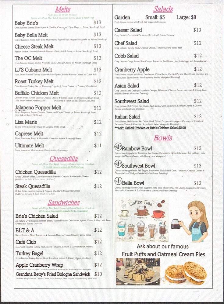 Baby Brie's Cafe & Coffee House - Sarasota, FL menu_pic