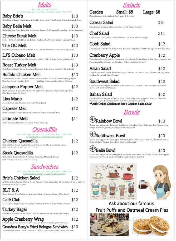 Baby Brie's Cafe & Coffee House - Sarasota, FL menu_pic