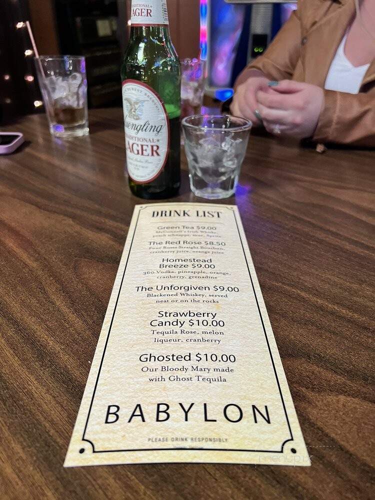 Babylon Restaurant and Bar - West Homestead, PA menu_pic