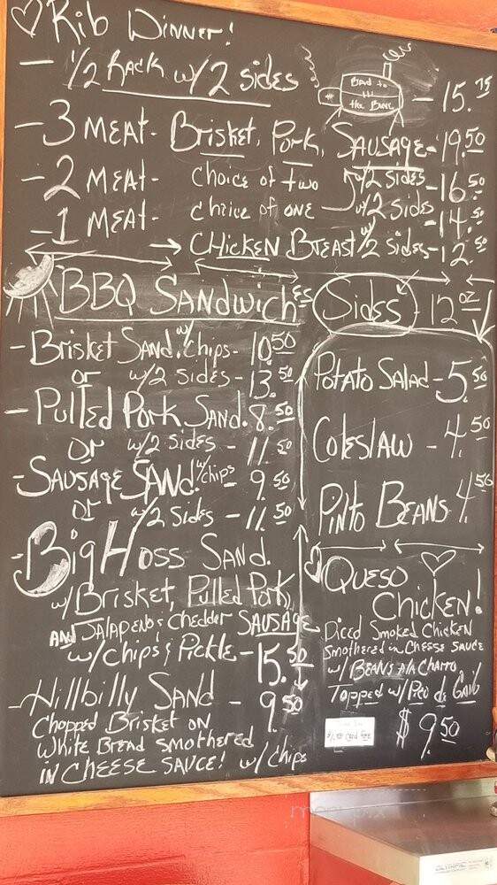Bad To the Bone Pit BBQ - Eureka Springs, AR menu_pic