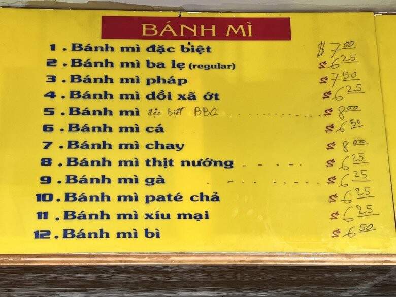 Bale French Sandwich Shop - San Diego, CA menu_pic