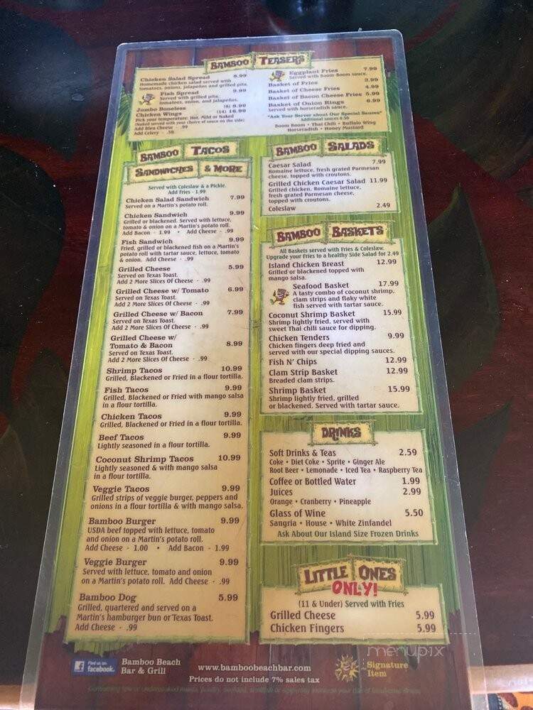 Bamboo Beer Garden - St Petersburg, FL menu_pic