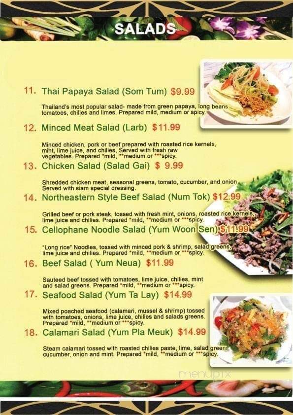 Bangkok Cuisine - Fort Worth, TX menu_pic
