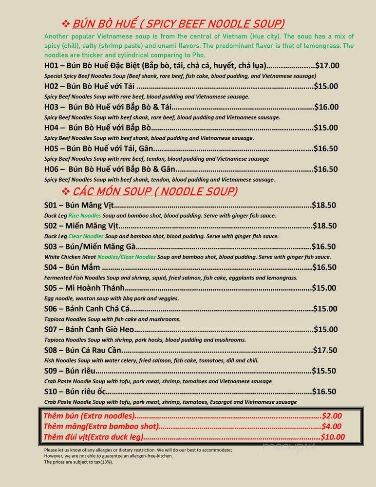 Banh Cuon St Clair - Toronto, ON menu_pic