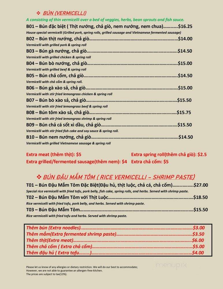 Banh Cuon St Clair - Toronto, ON menu_pic
