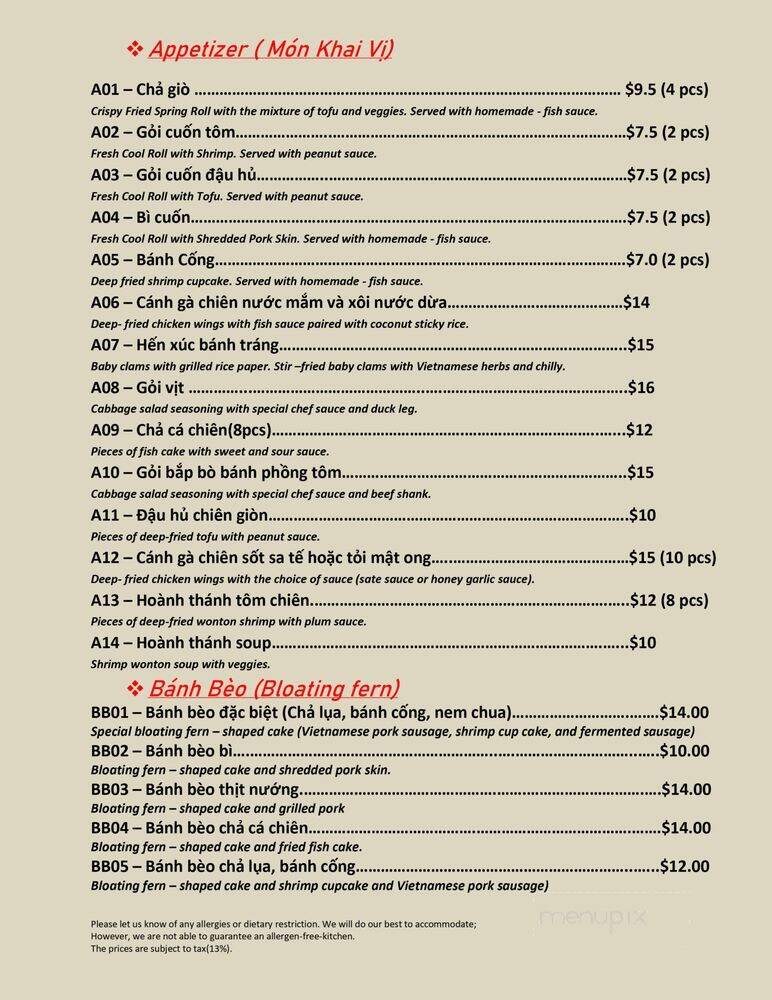 Banh Cuon St Clair - Toronto, ON menu_pic