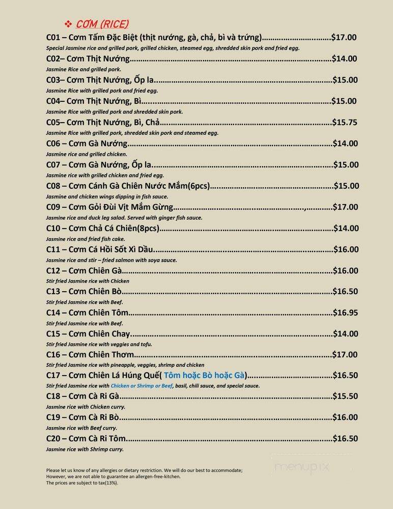 Banh Cuon St Clair - Toronto, ON menu_pic
