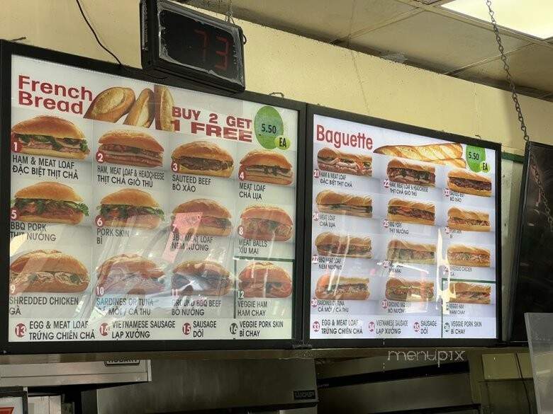 Bang Mi & Che Cali Bakery & Restaurant - Garden Grove, CA menu_pic