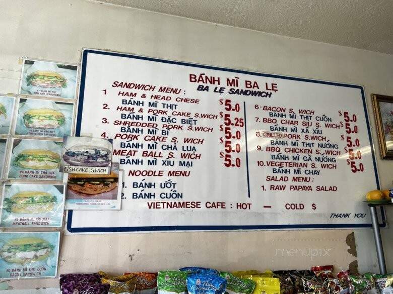 Be Le Vietnamese Sandwich Deli - El Cerrito, CA menu_pic