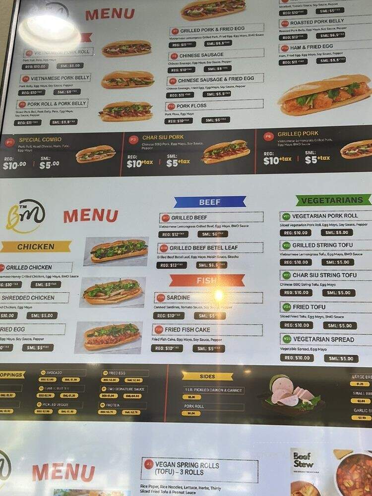 Banh Mi Oven - San Jose, CA menu_pic