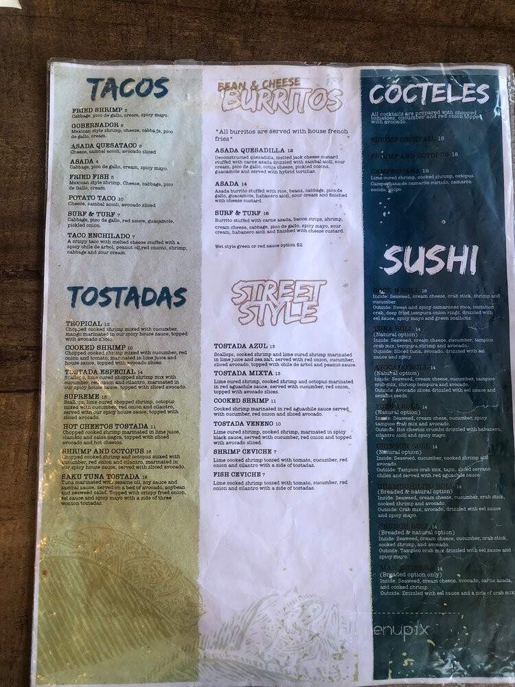 Barra Azul - Perris, CA menu_pic