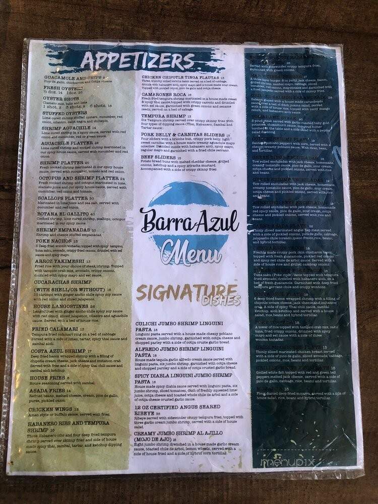 Barra Azul - Perris, CA menu_pic