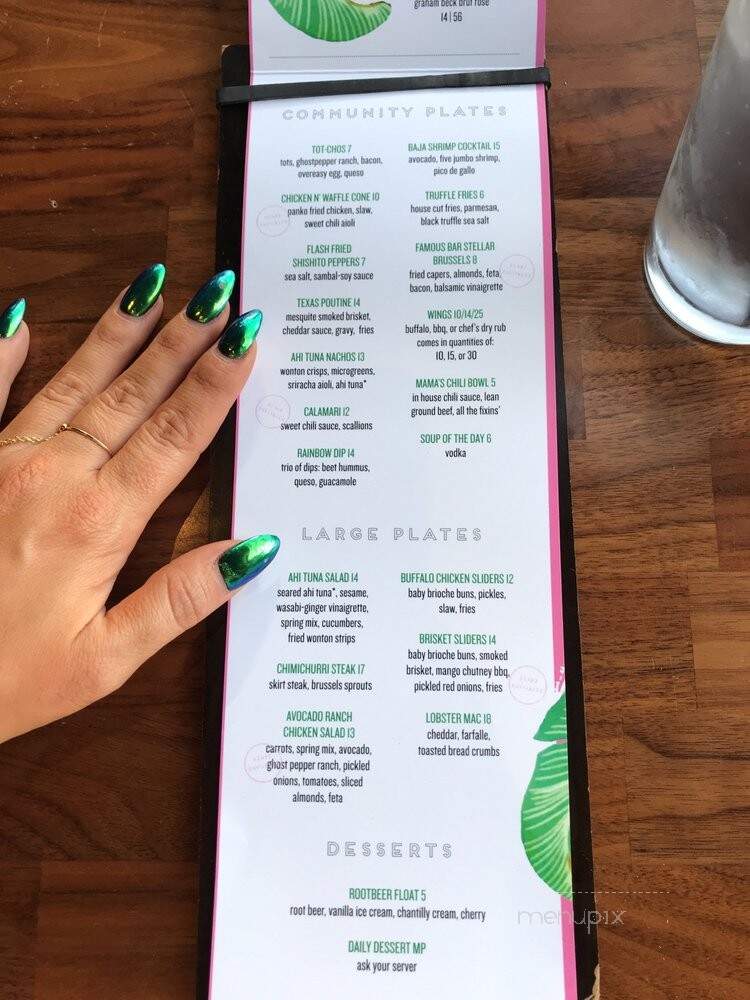 Bar Stellar - Dallas, TX menu_pic