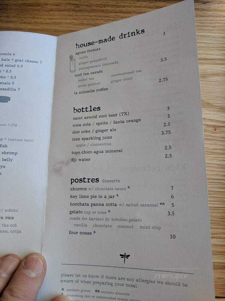 Bartaco Westbend - Fort Worth, TX menu_pic