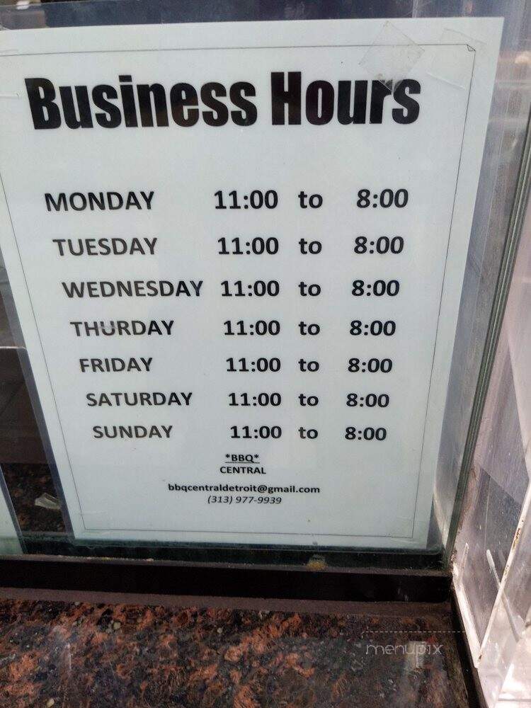 BBQ Central - Detroit, MI menu_pic