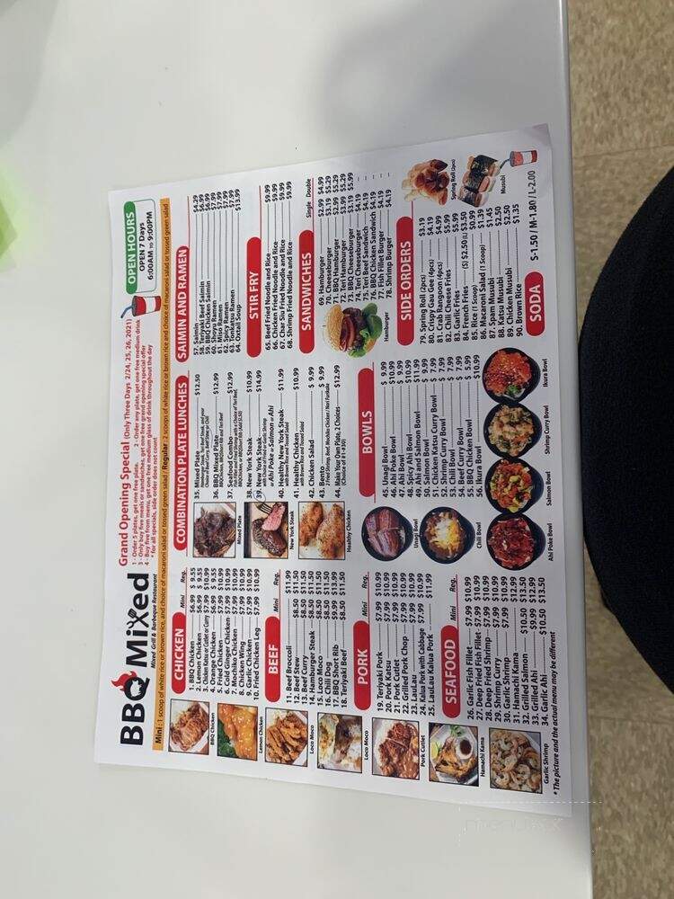 BBQ Mixed - Honolulu, HI menu_pic